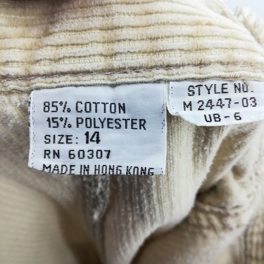 Vintage Unionbay Corduroy Tapered Jogger Pants Size 14 90s 80s Harem Snap Ankle - Picture 12 of 12